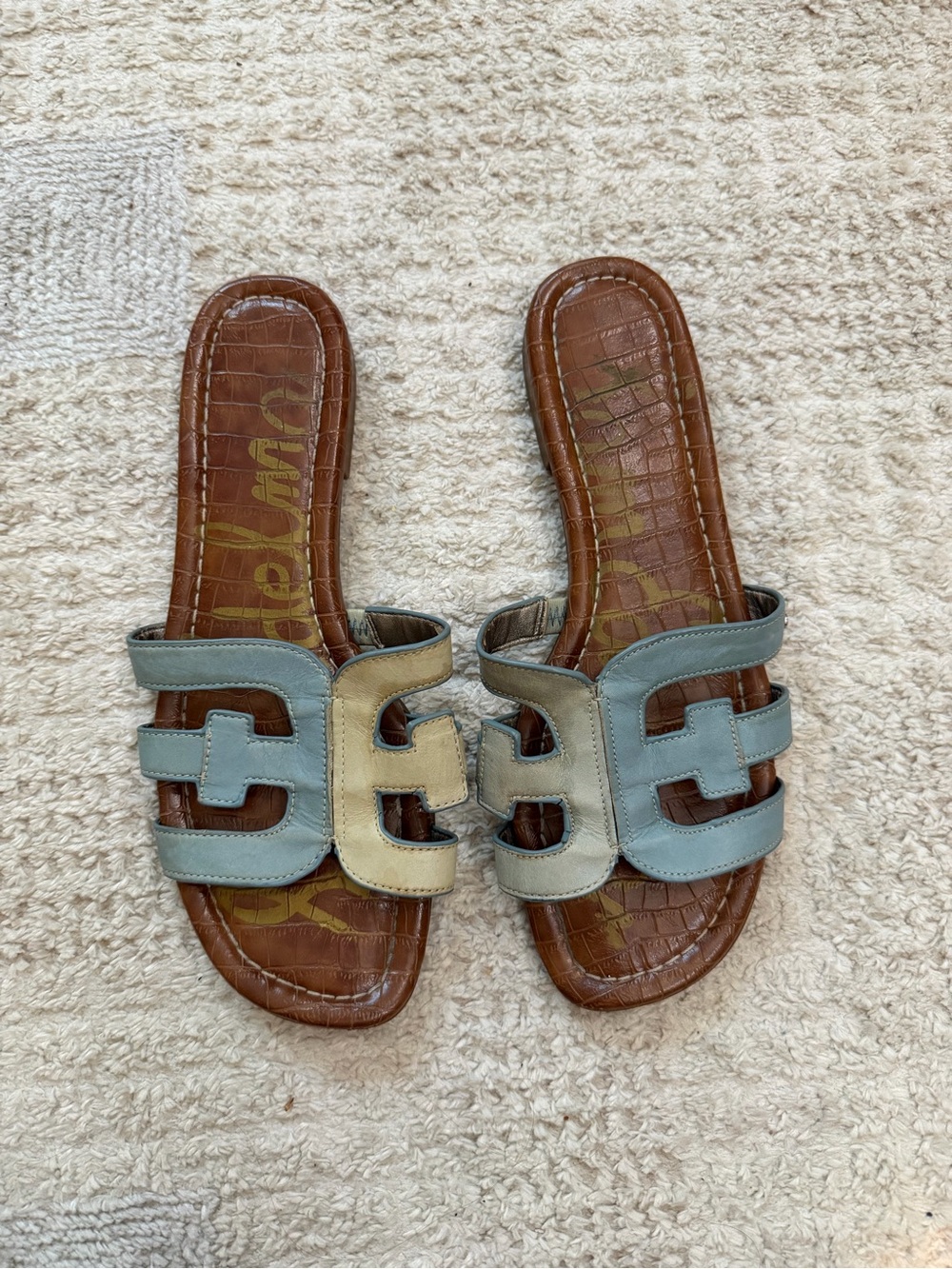 Sam Edelman Bay Slides Two Tone Blue size 9